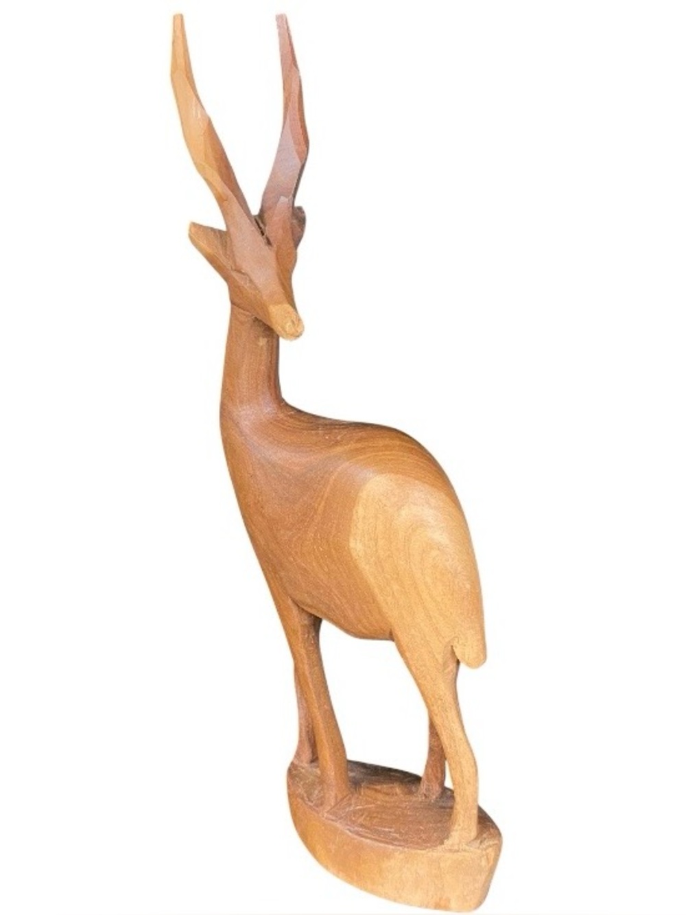 Besmo Hand Carved 12" Gazelle Antelope Wood Figurine Sculpture Kenya Handmade